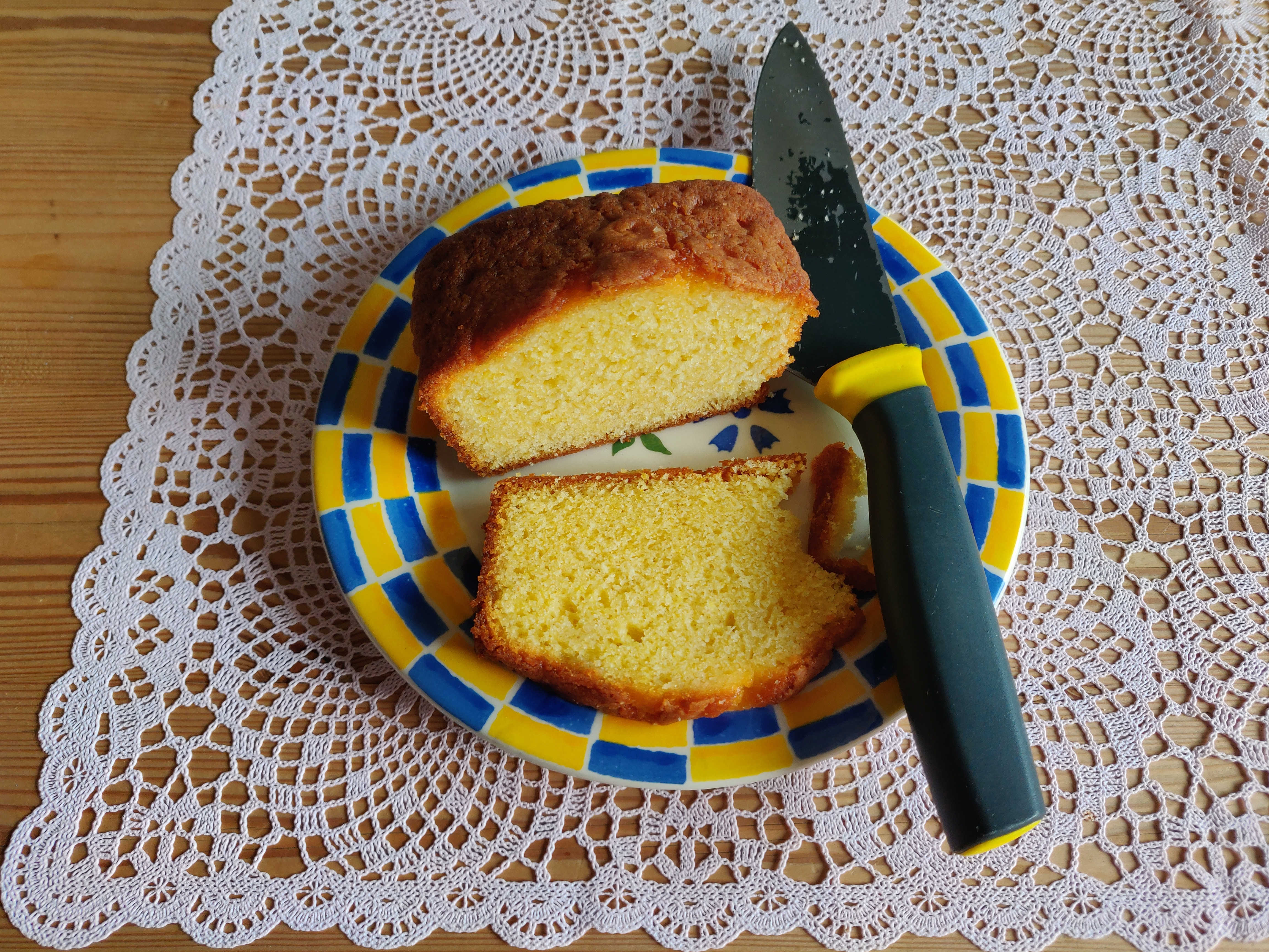 What's left of the lemon drizzle cake